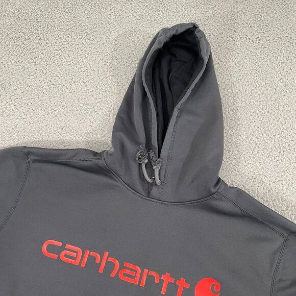 Carhartt Force Extremes Signature Graphic Hoodie Men L Gray Relaxed Fit Pullover - Picture 3 of 13